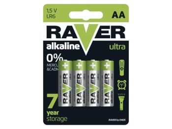 Baterie AA (R6) alkalická RAVER  4ks