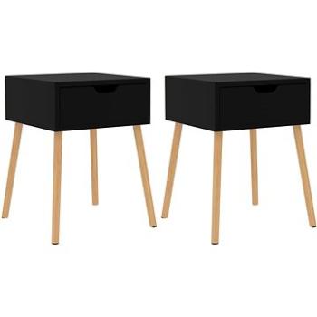 SHUMEE Noční stolky 2 ks černé 40 × 40 × 56 cm dřevotříska, 326798 (326798)