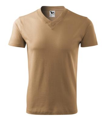 MALFINI Tričko V-neck - Písková | S