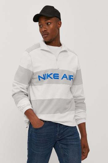 Bavlněná mikina Nike Sportswear pánská, bílá barva, s potiskem