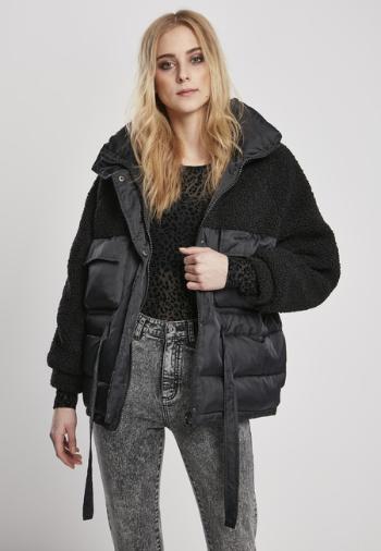 Urban Classics Ladies Sherpa Mix Puffer Jacket black - S