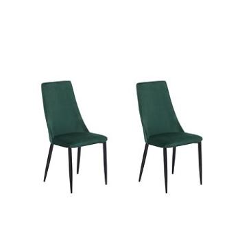 Sada dvou sametových jídelních židlí v zelené barvě CLAYTON, 116547 (beliani_116547)