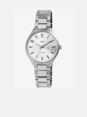 Dámské hodinky s kovovým páskem ve stříbrný barvě Just
