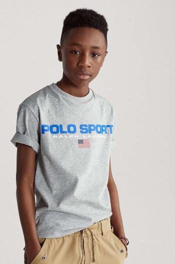 Dětské tričko Polo Ralph Lauren šedá barva