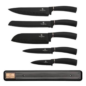 Berlingerhaus Sada nožů s magnetickým držákem 6 ks Black Rose Collection  BH-2535