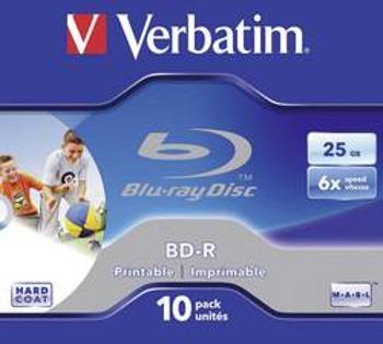 Blu-ray BD-R 25 GB Verbatim Jewelcase, 43713, s potiskem, 10 ks