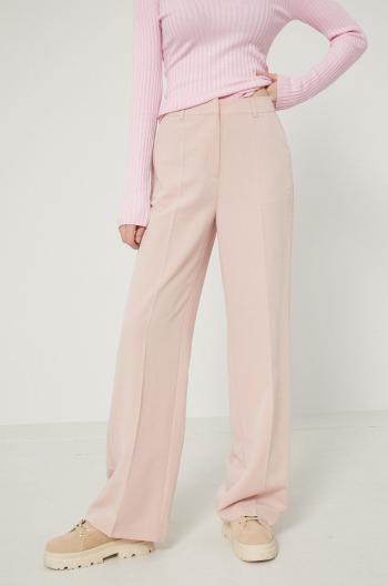 Kalhoty Medicine dámské, růžová barva, jednoduché, high waist