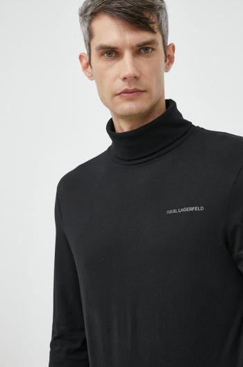 Bavlněné tričko s dlouhým rukávem Karl Lagerfeld černá barva