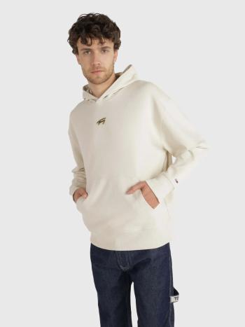 Tommy Jeans pánská krémová mikina SIGNATURE - S (ACG)