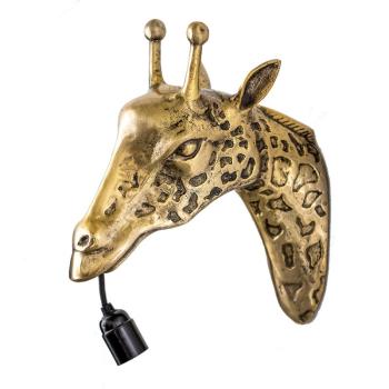 Bronzová antik nástěnná lampa žirafa - 34*14*28 cm 6LMP723