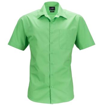 James & Nicholson Pánská košile s krátkým rukávem JN644 - Limetkově zelená | XXXL
