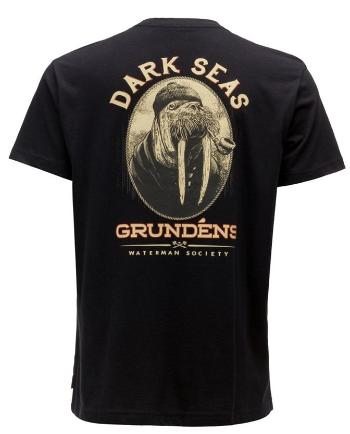 Grundéns tričko dark seas x grundens seaworthy ss t-shirt black - s