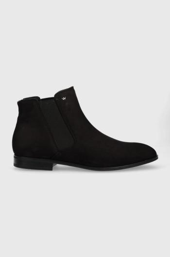 Semišové kotníkové boty Wojas pánské, černá barva