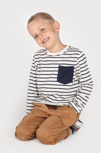 Dětská bavlněná košile s dlouhým rukávem Coccodrillo béžová barva