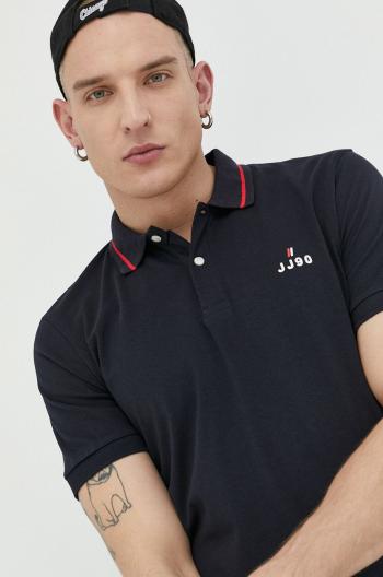 Bavlněné polo tričko Jack & Jones JJEJOE tmavomodrá barva, s aplikací, 12221190