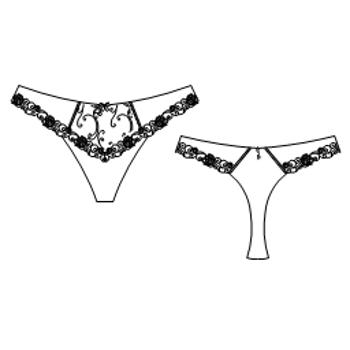 tanga  camée strass XL