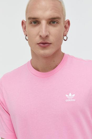 Bavlněné tričko adidas Originals růžová barva, s aplikací