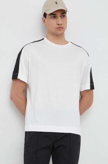 Tričko Emporio Armani bílá barva, s aplikací