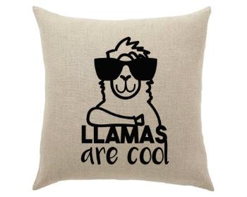 Lněný polštář Llamas are cool