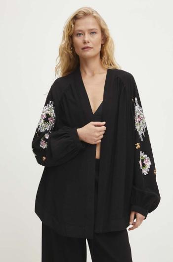 Kimono Answear Lab černá barva, oversize