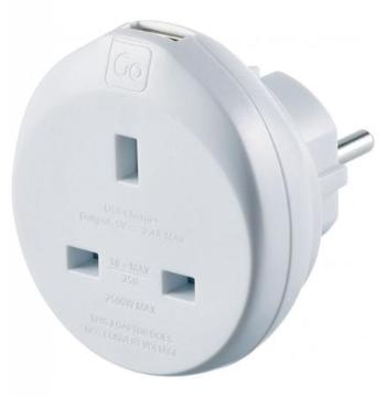 Go Travel adaptér UK/Evropa s USB