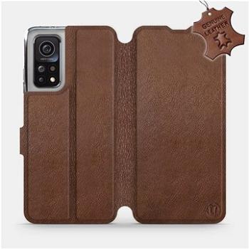 Flipové pouzdro na mobil Xiaomi MI 10T Pro - Hnědé - kožené -  Brown Leather (5903516465354)
