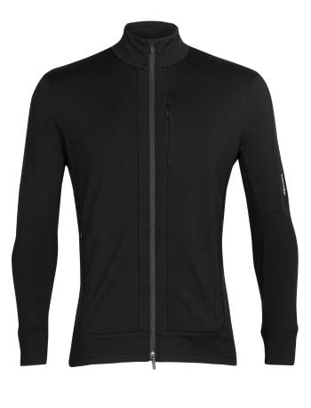 pánská merino mikina s kapucí, zip ICEBREAKER Mens Quantum III LS Zip, Black velikost: L