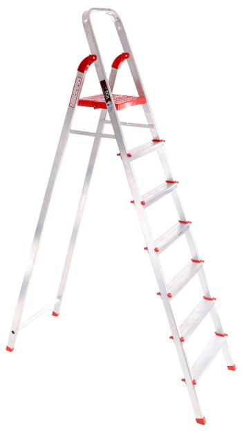 Schůdky hliníkové skládací ALU STEPS 7, 7 stupňů, nejvyšší schůdek 153 cm, nosnost 120 kg SIXTOL