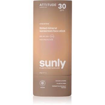 Attitude Sunly Tinted Face Stick minerální krém na opalování v tyčince SPF 30 20 g