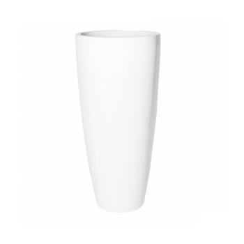 Květináč Dax, barva lesklá bílá, více velikostí - PotteryPots Velikost: L - v. 80 cm, ⌀ 37 cm