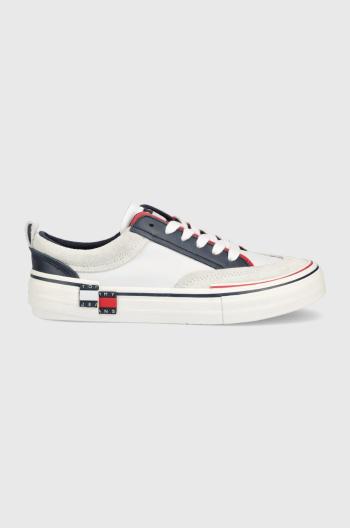 Kožené sneakers boty Tommy Jeans bílá barva