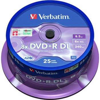 VERBATIM DVD+R DL AZO 8,5GB, 8x, spindle 25 ks (43757)