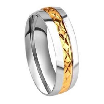 Šperky4U OPR0034 Dámský ocelový prsten, šíře 6 mm - velikost 50 - OPR0034-D-50