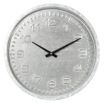 Šedé nástěnné hodiny v industriálním stylu - Ø 39*5 cm / 1*AA 6KL0567