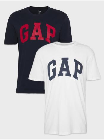 Sada dvou pánských triček v bílé a modré barvě GAP Logo Basic