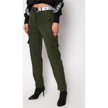 Calvin Klein Calvin Klein dámské zelené kalhoty BELTED CARGO PANTS