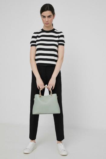Kalhoty Calvin Klein dámské, černá barva, fason cargo, medium waist