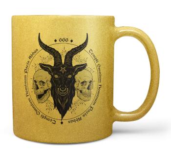 Hrnek Baphomet skull (zlatý) (Náplň hrníčku: Žádná)