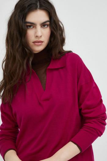 Vlněný svetr G-Star Raw dámský, růžová barva, lehký