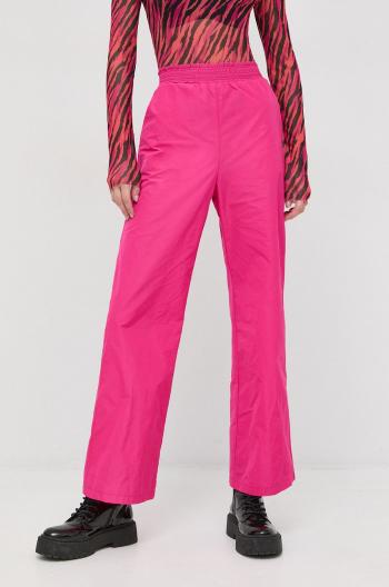 Kalhoty Patrizia Pepe dámské, růžová barva, jednoduché, high waist
