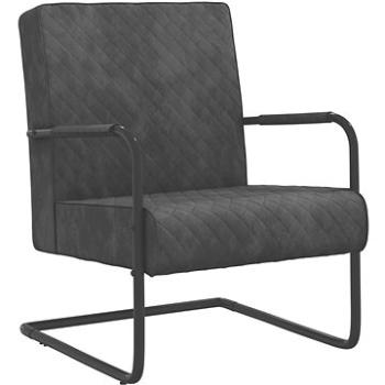 Konzolová židle tmavě šedá samet, 325725 (325725)