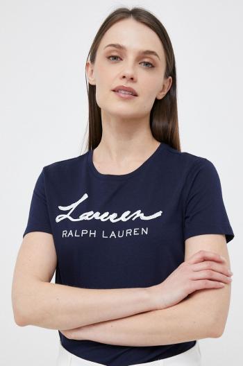 Tričko Lauren Ralph Lauren tmavomodrá barva