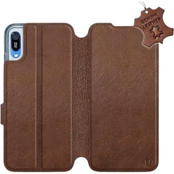 Flip pouzdro na mobil Huawei Y6 2019 - Hnědé - kožené -  Brown Leather (5903226885534)