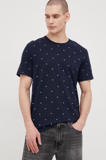 Bavlněné tričko Tom Tailor tmavomodrá barva, vzorovaný