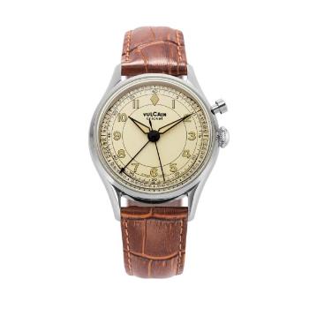 Vulcain Cricket Classique 39 mm - Eggshell - Brown Alligator