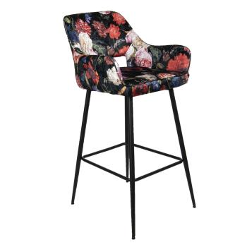 Barová židle s květinovým potiskem Parterre - 54*60*105 cm 50438