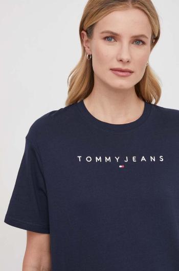 Bavlněné tričko Tommy Jeans tmavomodrá barva, DW0DW17836