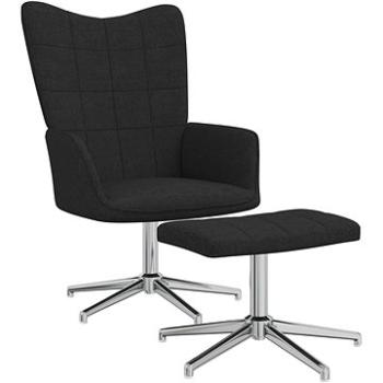 Relaxační křeslo se stoličkou černé textil, 328002 (328002)