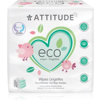 Attitude Eco vlhčené ubrousky bez vůně 3x72 ks