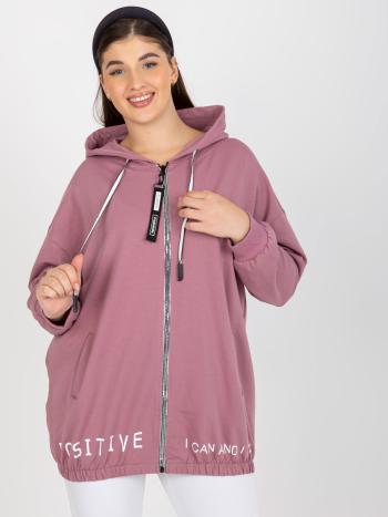 TMAVĚ RŮŽOVÁ MIKINA NA ZIP -RV-BL-8302.78-DARK PINK Velikost: ONE SIZE